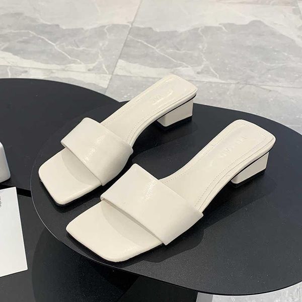 slippers summer 2021 high heeled women's wear thick net red square head simple one word cool, Black
slippers summer 2021 high heeled women's wear thick net red square head simple one word cool, Black