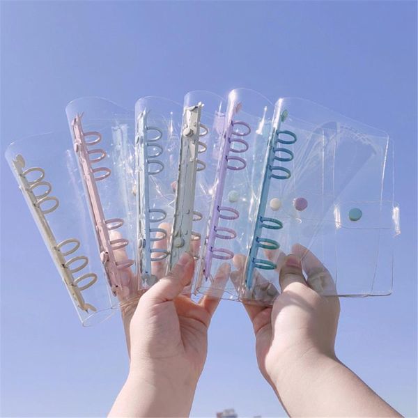 notepads a5 a6 transparent pvc loose-leaf notebook cover macaron color 6 ring binder diary journal planner korean stationery school, Purple;pink
notepads a5 a6 transparent pvc loose-leaf notebook cover macaron color 6 ring binder diary journal planner korean stationery school, Purple;pink