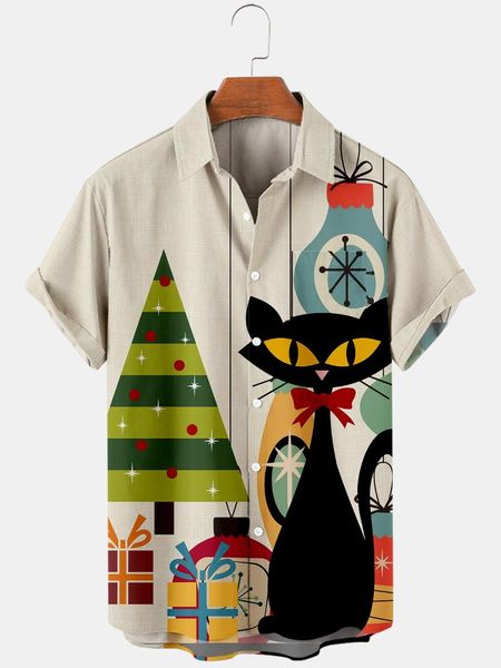 men's casual shirts 2021 cross 2 christmas cat elements 3d digital printing trend loose short sleeve shirt top, White;black
men's casual shirts 2021 cross 2 christmas cat elements 3d digital printing trend loose short sleeve shirt top, White;black
