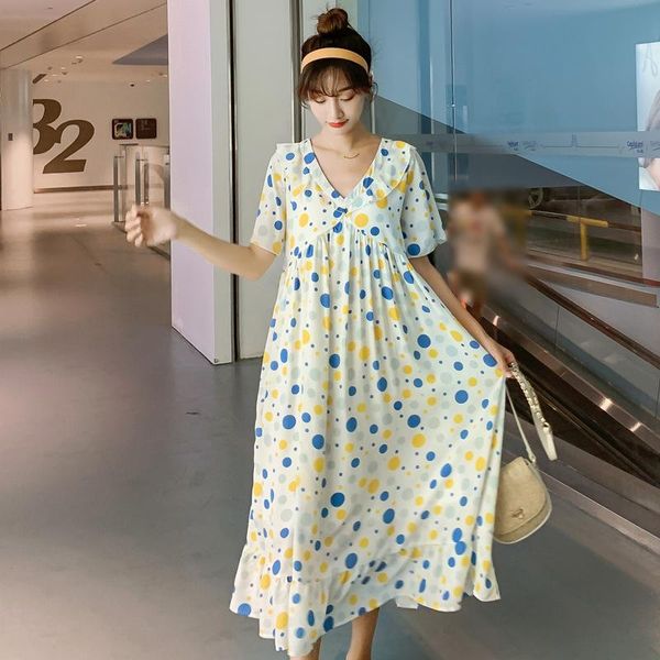 summer korean fashion maternity long dress elegant a line clothes for pregnant women sweet polka dot pregnancy dresses, White
summer korean fashion maternity long dress elegant a line clothes for pregnant women sweet polka dot pregnancy dresses, White