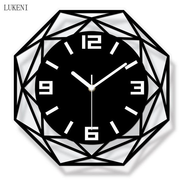wall clocks european simple geometry creative acrylic stereo clock home decor