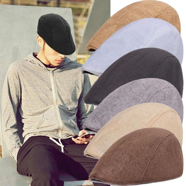 berets men women casual fashion beret hat breathable mesh flat cap sboy linen hats adjustable spring and autumn caps gorras, Blue;gray
berets men women casual fashion beret hat breathable mesh flat cap sboy linen hats adjustable spring and autumn caps gorras, Blue;gray
