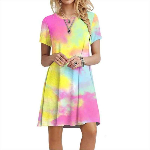 tie dye print womens dresses short sleeve o neck loose summer sundress sukienki damskie, Black;gray
tie dye print womens dresses short sleeve o neck loose summer sundress sukienki damskie, Black;gray