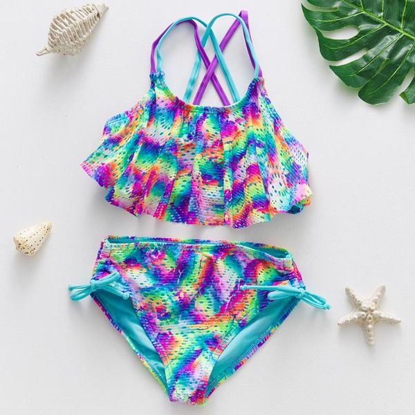 two-piece suits 5~16y teenager girls swimsuit kids rainbow hollow out bikini sets two pieces children swimwear cross back beach wear
two-piece suits 5~16y teenager girls swimsuit kids rainbow hollow out bikini sets two pieces children swimwear cross back beach wear