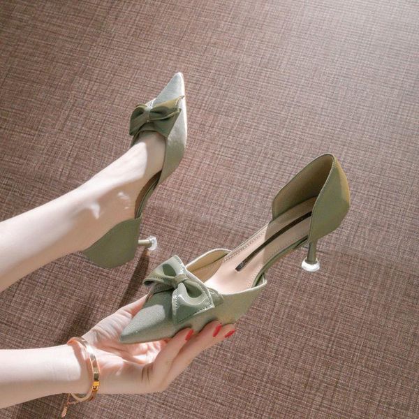dress shoes spring 2021 bow in stiletto with pointed toe and nude high-heeled fairy wind, Black
dress shoes spring 2021 bow in stiletto with pointed toe and nude high-heeled fairy wind, Black