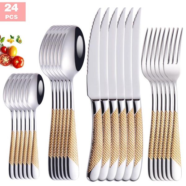 pcs kitchen tableware stainless steel fork spoons knives cutlery set gold silver dinnerware 18/10 sets
pcs kitchen tableware stainless steel fork spoons knives cutlery set gold silver dinnerware 18/10 sets