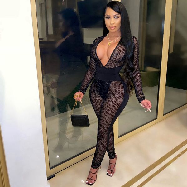 black mesh jumpsuit women clubwear 2021 overalls long sleeve sheer glitter party one piece jumpsuit bodycon romper jumpsuit, Black;white
black mesh jumpsuit women clubwear 2021 overalls long sleeve sheer glitter party one piece jumpsuit bodycon romper jumpsuit, Black;white