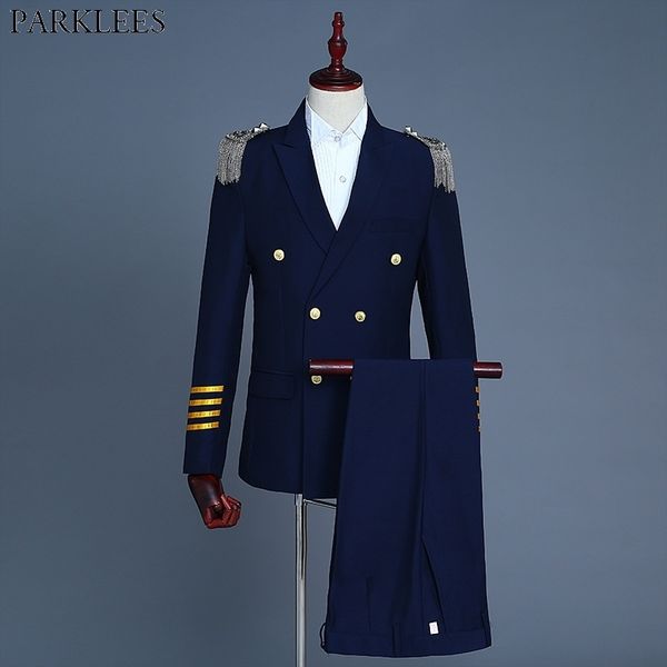 mens double breasted tassel epaulet captain suits men party prom show military style 2 piece suit male terno masculino 210522, White;black
mens double breasted tassel epaulet captain suits men party prom show military style 2 piece suit male terno masculino 210522, White;black