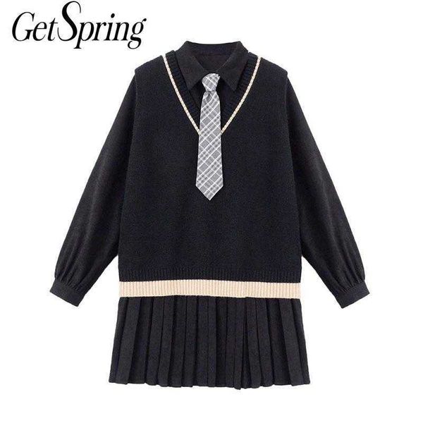 getspring women set sweater dress sets long sleeve pleated dresses sleeveless knitting vintage two piece 210601, White
getspring women set sweater dress sets long sleeve pleated dresses sleeveless knitting vintage two piece 210601, White