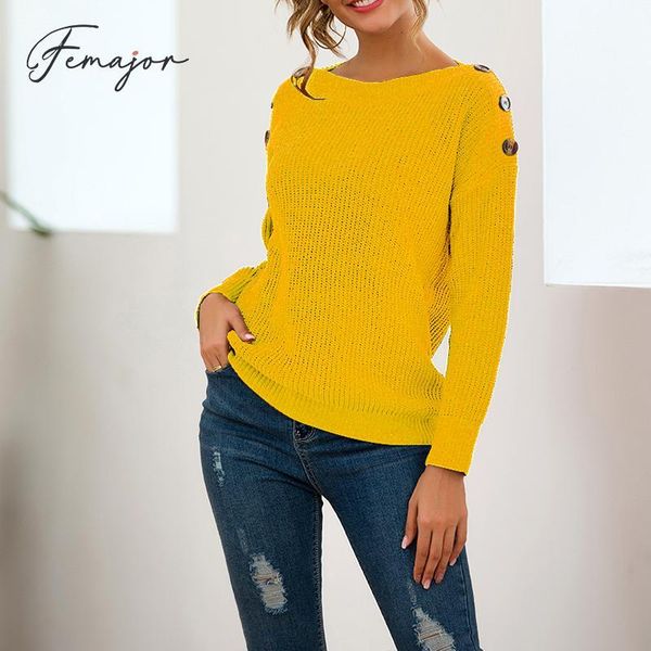 women's sweaters femajor 2021 autumn winter women sweater casual solid color button knit jumpers female o neck loose pullover plus, White;black
women's sweaters femajor 2021 autumn winter women sweater casual solid color button knit jumpers female o neck loose pullover plus, White;black