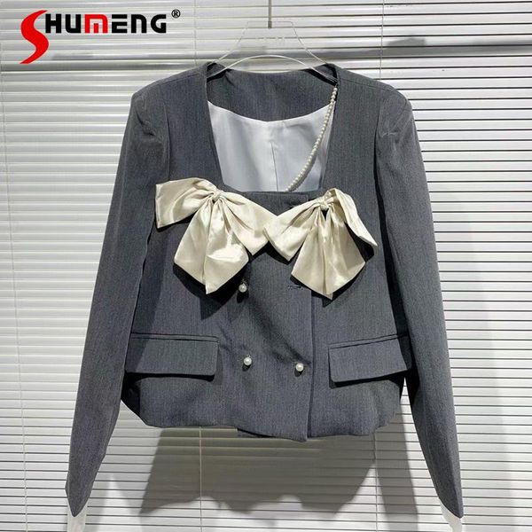 women's suits & blazers 2021 early autumn ladies korean sweet bow college elegant light long sleeve suit fashion office lady short blaz, White;black
women's suits & blazers 2021 early autumn ladies korean sweet bow college elegant light long sleeve suit fashion office lady short blaz, White;black