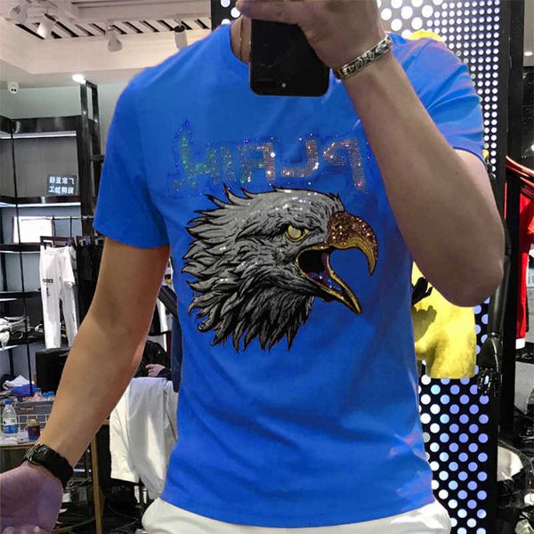 w0710 summer new style personality trend slim net red cotton handsome eagle embroidery drill short sleeve t-shirt, White;black
w0710 summer new style personality trend slim net red cotton handsome eagle embroidery drill short sleeve t-shirt, White;black