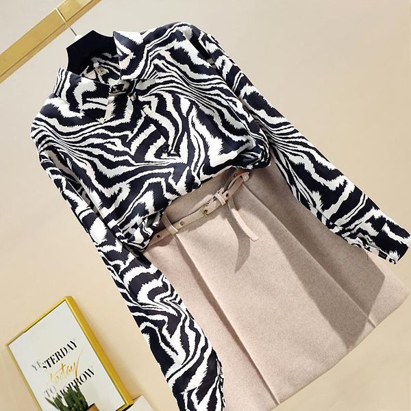 women's blouses & shirts 2021 spring vintage modis loose zebra print chiffon blouse long sleeve shirt women, White
women's blouses & shirts 2021 spring vintage modis loose zebra print chiffon blouse long sleeve shirt women, White