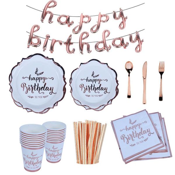 disposable dinnerware rose gold birthday tableware plate/napkin happy party decoration adults 18 30 40 50 supplies
disposable dinnerware rose gold birthday tableware plate/napkin happy party decoration adults 18 30 40 50 supplies