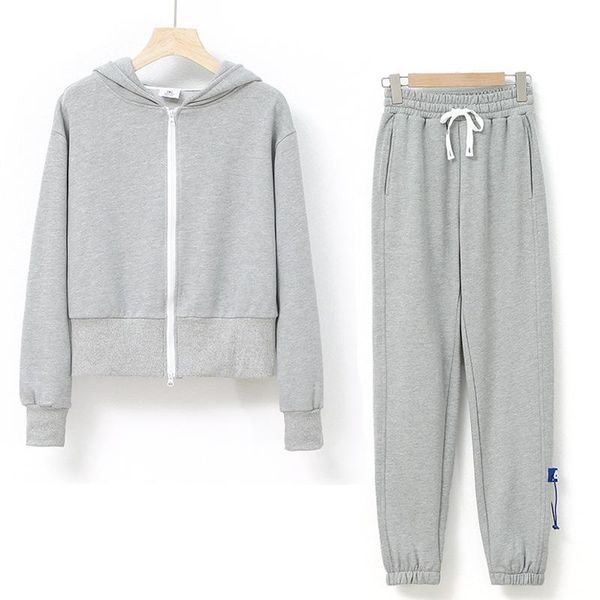 women's hoodies & sweatshirts autumn two-piece suit ins fashion zipper casual sweatpants. women, Black
women's hoodies & sweatshirts autumn two-piece suit ins fashion zipper casual sweatpants. women, Black