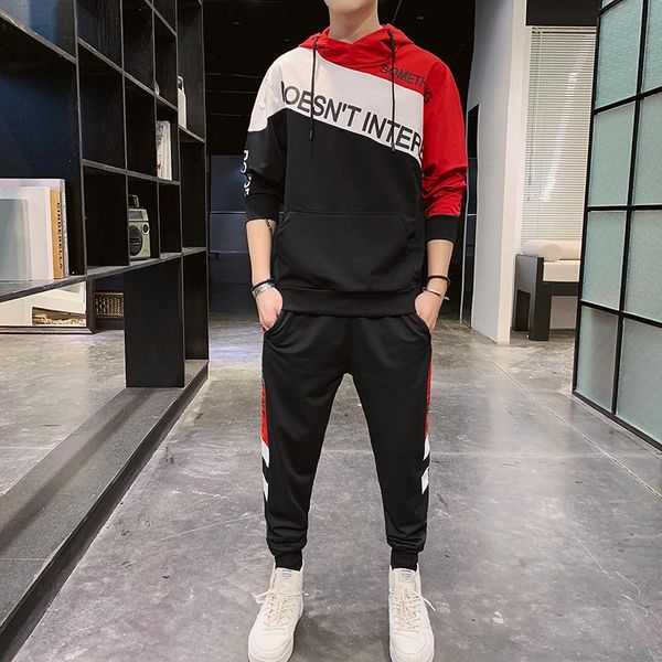 men's tracksuits hooded tracksuit men 2 piece set spring patchwork sportswear sweatshirt casual jogging sweatpants, Gray
men's tracksuits hooded tracksuit men 2 piece set spring patchwork sportswear sweatshirt casual jogging sweatpants, Gray