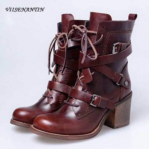 boots round head oil wax leather cross lace thick high-heeled with belt buckle front casual all-match short, Black
boots round head oil wax leather cross lace thick high-heeled with belt buckle front casual all-match short, Black