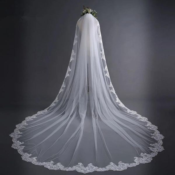 bridal veils white ivory cathedral wedding long lace edge veil with comb accessories veu de noiva bride, Black
bridal veils white ivory cathedral wedding long lace edge veil with comb accessories veu de noiva bride, Black