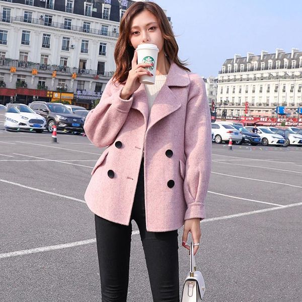 women's wool & blends autumn winter short woolen coat loose plus size coats womens blazer clothing trench, Black
women's wool & blends autumn winter short woolen coat loose plus size coats womens blazer clothing trench, Black