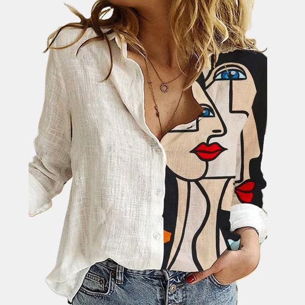 women's blouses & shirts lips printed women harajuku girl plus size vintage casual turn down neck long sleeve button loose summer shir, White
women's blouses & shirts lips printed women harajuku girl plus size vintage casual turn down neck long sleeve button loose summer shir, White