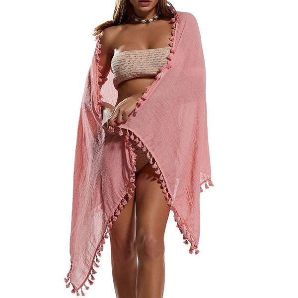 women's swimwear beach wrap sarong cover-ups tassel chiffon solid swimsuit female simwears clothing 6 colors, White;black
women's swimwear beach wrap sarong cover-ups tassel chiffon solid swimsuit female simwears clothing 6 colors, White;black