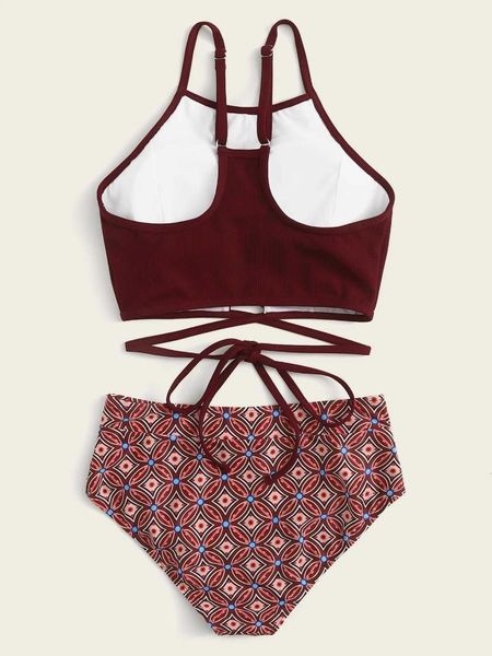 women's swimwear printed swimming suit rib high waist bikini set bandage swimsuit tube 2 piece, White;black
women's swimwear printed swimming suit rib high waist bikini set bandage swimsuit tube 2 piece, White;black