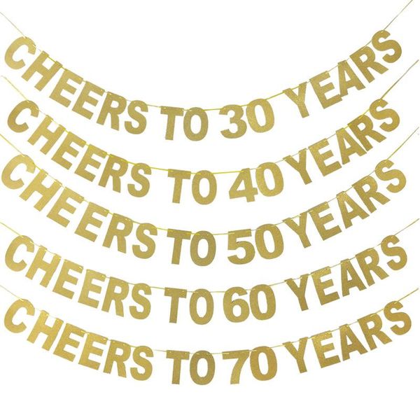 party decoration golden glitter banner cheers to 10 20 30 40 50 60 70 80 90 100 years letter flag anniversary birthday
party decoration golden glitter banner cheers to 10 20 30 40 50 60 70 80 90 100 years letter flag anniversary birthday