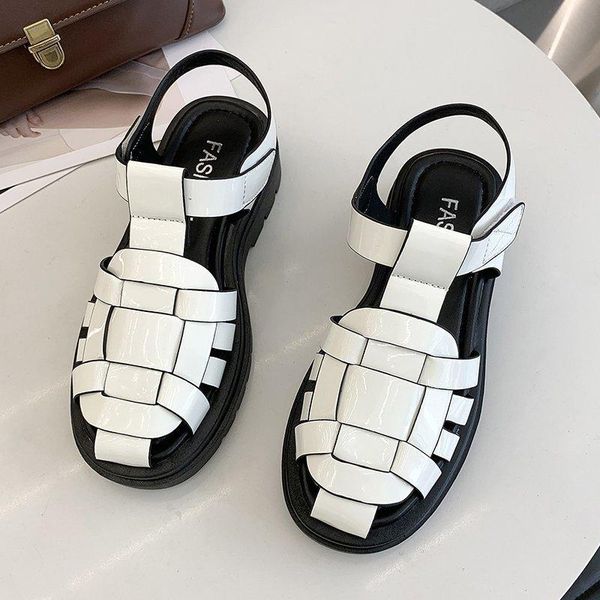 summer women rome weaving sandals casual flat designer black white leather vintage closed toe platform shoes
summer women rome weaving sandals casual flat designer black white leather vintage closed toe platform shoes