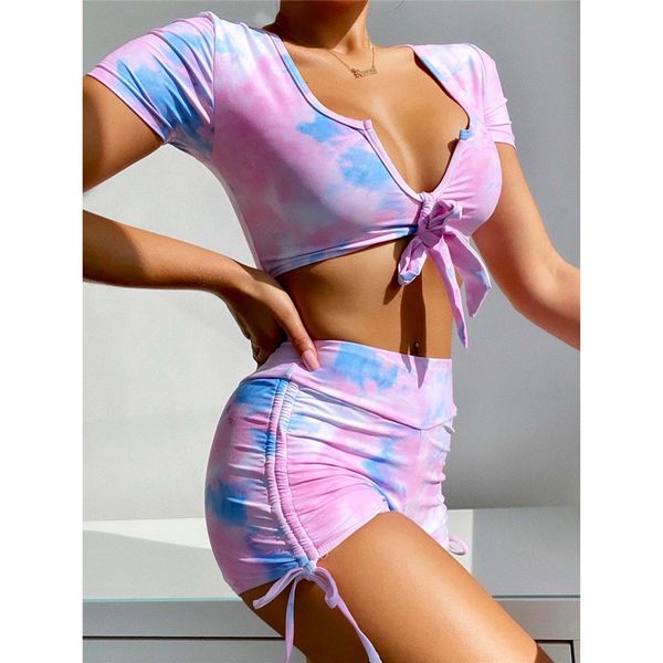 short sleeve v neck high waist bikini female swimsuit women swimwear two-pieces bikini set bather bathing suit swim lady k2609
short sleeve v neck high waist bikini female swimsuit women swimwear two-pieces bikini set bather bathing suit swim lady k2609
