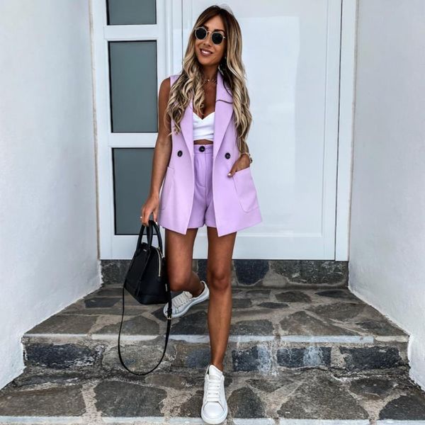 women's tracksuits women sleeveless plaid button up elastic waist blazer and pocket short set elegant office ladies suits workwear, Gray
women's tracksuits women sleeveless plaid button up elastic waist blazer and pocket short set elegant office ladies suits workwear, Gray