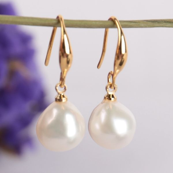 10-12mm natural white baroque pearl earrings 18k dangle hook handmade teardrop luxury jewelry classic wedding women elegant, Golden
10-12mm natural white baroque pearl earrings 18k dangle hook handmade teardrop luxury jewelry classic wedding women elegant, Golden