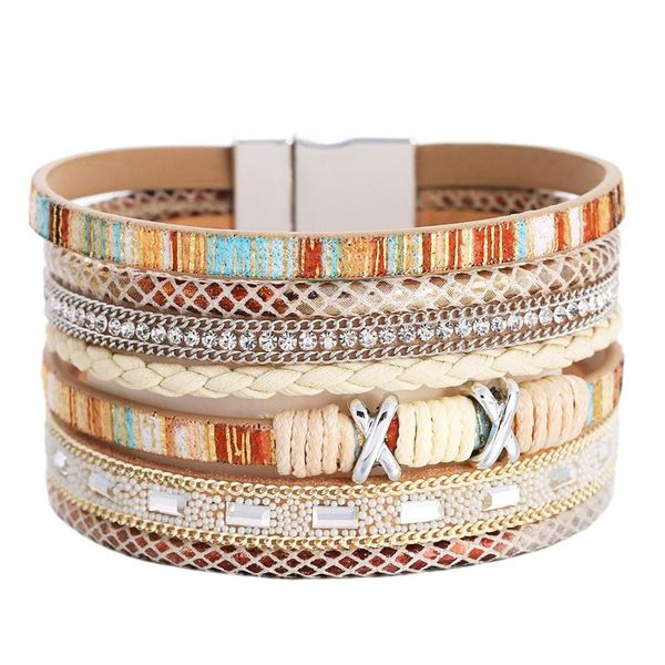 bangle 2021 boho wrap bracelets for women braided leather rope handmade multi-layer cuff jewelry gifts women's, Black
bangle 2021 boho wrap bracelets for women braided leather rope handmade multi-layer cuff jewelry gifts women's, Black