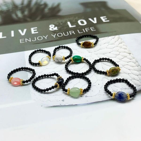 momiji obsidian beads rings for women natural stone bohemian jewelry elastic adjustable wedding ring gift wholesale prices cluster, Golden;silver
momiji obsidian beads rings for women natural stone bohemian jewelry elastic adjustable wedding ring gift wholesale prices cluster, Golden;silver