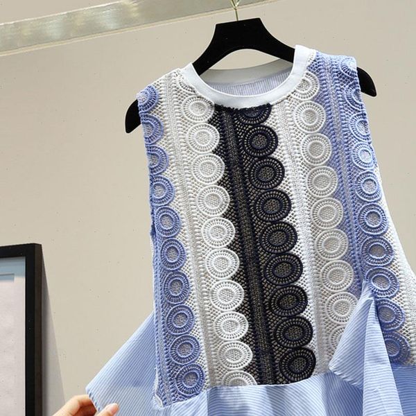 sleeveless women shirts chiffion blouse summer korean fashion patchwork lady loose striped pullover, White
sleeveless women shirts chiffion blouse summer korean fashion patchwork lady loose striped pullover, White