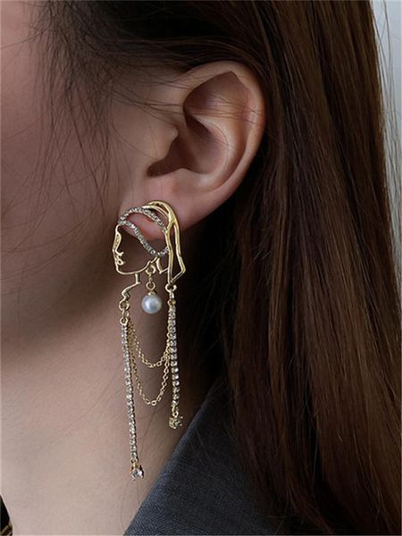 stud pearl crystal portrait chain tassel earrings vintage french personality exaggerated long women jewelry accessories, Golden;silver
stud pearl crystal portrait chain tassel earrings vintage french personality exaggerated long women jewelry accessories, Golden;silver