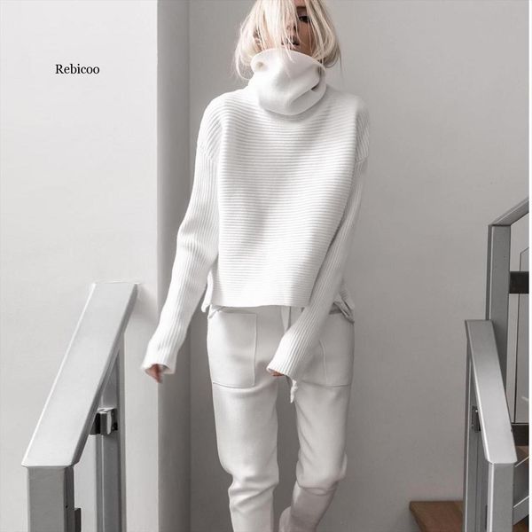 knitted women high neck sweaters pullovers turtleneck casual autumn winter basic slim fit top, White;black
knitted women high neck sweaters pullovers turtleneck casual autumn winter basic slim fit top, White;black