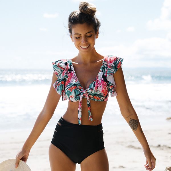 2021 print swimwear women high waist bikini ruffle swimsuit push up bikinis set bathing suit beach wear summer biquini female
2021 print swimwear women high waist bikini ruffle swimsuit push up bikinis set bathing suit beach wear summer biquini female