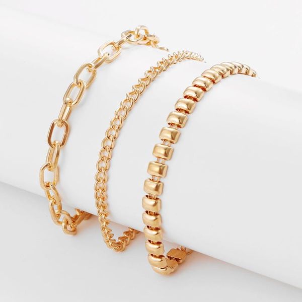 link, chain iparam vintage gold metal bracelet set women's punk simple geometric layered charm fashion jewelry gift, Black
link, chain iparam vintage gold metal bracelet set women's punk simple geometric layered charm fashion jewelry gift, Black