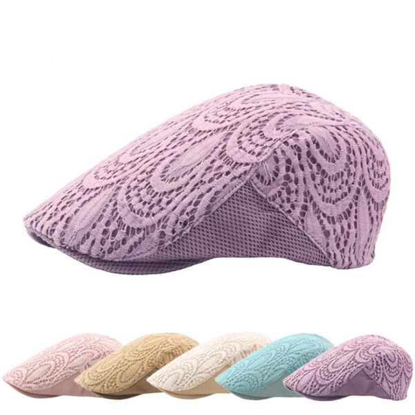 berets spring summer sun hat female beret mesh hollow breathable lace embroidery flowers women, Blue;gray
berets spring summer sun hat female beret mesh hollow breathable lace embroidery flowers women, Blue;gray