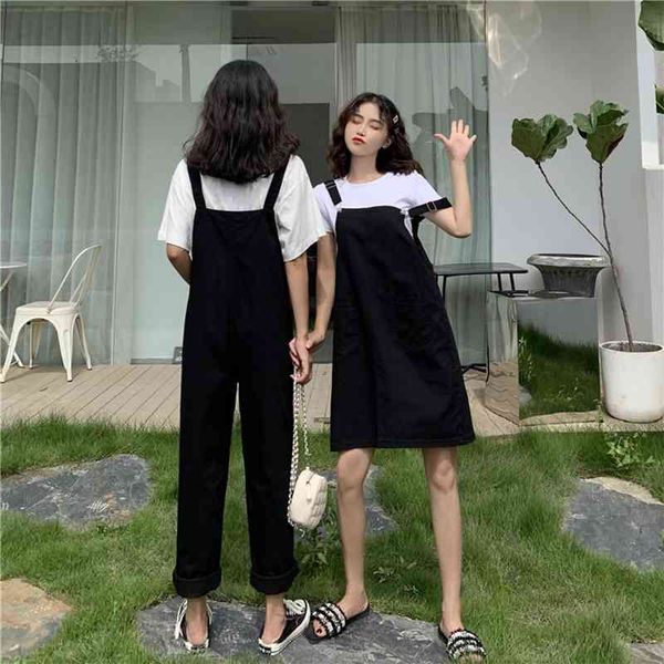 korean version of womens denim overalls + thin sloppy skirt girlfriend skirt pure black and yellow wild college style, Black;white
korean version of womens denim overalls + thin sloppy skirt girlfriend skirt pure black and yellow wild college style, Black;white