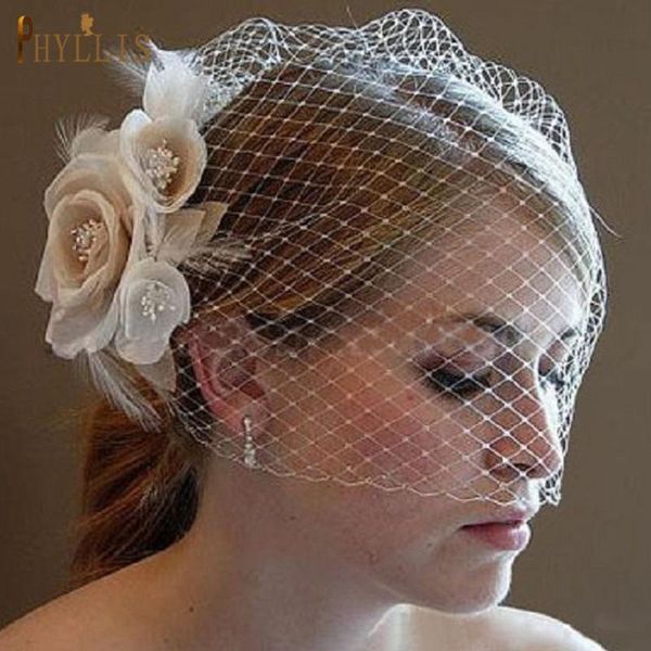 bridal veils phyllis jm01 white flower feather net birdcage charming wedding veil hats bride headpiece headwear, Black
bridal veils phyllis jm01 white flower feather net birdcage charming wedding veil hats bride headpiece headwear, Black