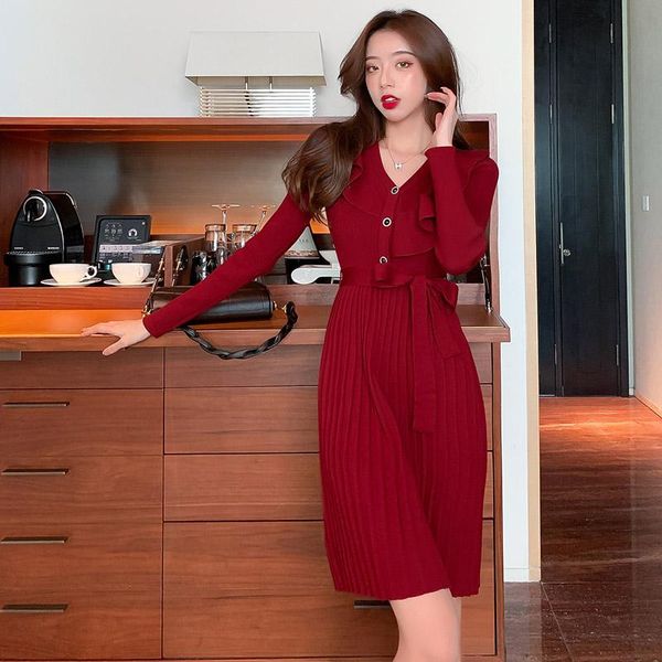 casual dresses elegant for women korean autumn knitted dress design long sleeve slim mini office sweater female, Black;gray
casual dresses elegant for women korean autumn knitted dress design long sleeve slim mini office sweater female, Black;gray