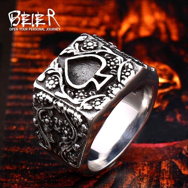 cluster rings beier 316l stainless steel fashion poker carved men's spades k punk party jewelry llsmr011r, Golden;silver
cluster rings beier 316l stainless steel fashion poker carved men's spades k punk party jewelry llsmr011r, Golden;silver