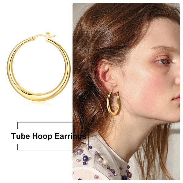 hoop & huggie large earrings for women tube hoops gold filled boho circle round minimalist elegant jewelry, Golden;silver
hoop & huggie large earrings for women tube hoops gold filled boho circle round minimalist elegant jewelry, Golden;silver