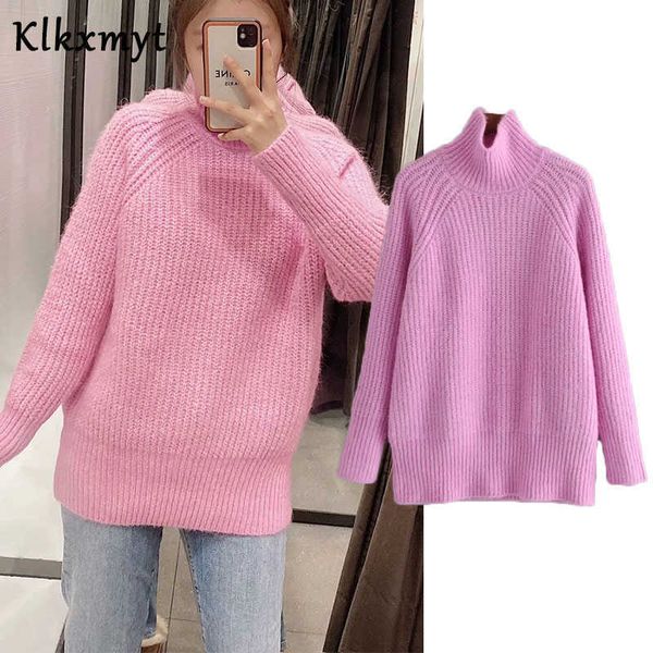 klkxmyt za sweater women winter fashion oversized knitted vintage high neck long sleeve female pullovers chic 210527, White;black
klkxmyt za sweater women winter fashion oversized knitted vintage high neck long sleeve female pullovers chic 210527, White;black