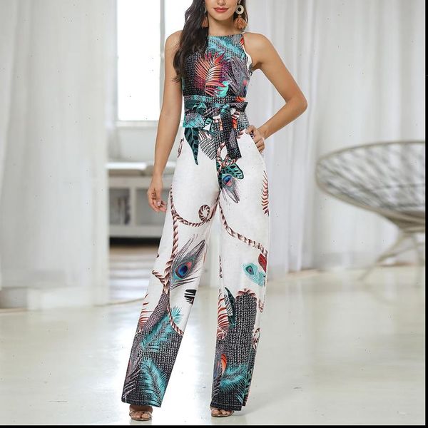 spaghetti strap peacock print summer women romper printed long overalls wide leg pants rompers, Black;white
spaghetti strap peacock print summer women romper printed long overalls wide leg pants rompers, Black;white