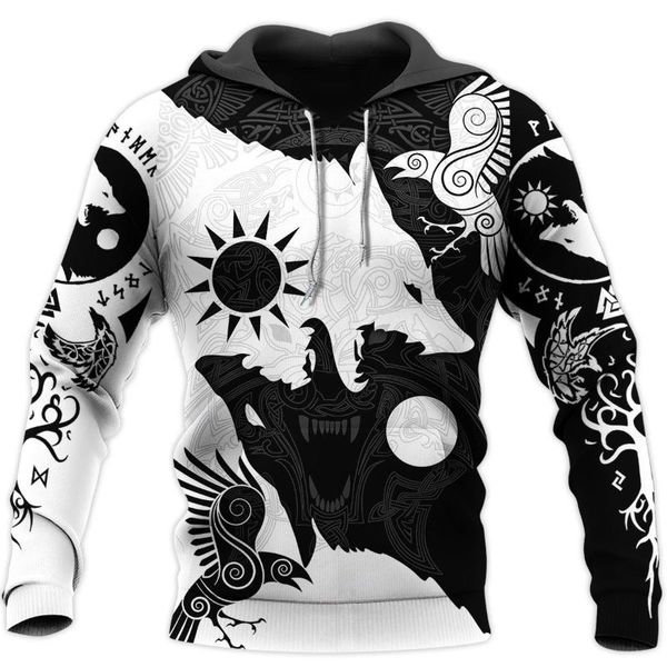 men's hoodies & sweatshirts mens casual viking wolf tattoo 3d print harajuku skull pullover women hood hip-hop jacket streetwear, Black
men's hoodies & sweatshirts mens casual viking wolf tattoo 3d print harajuku skull pullover women hood hip-hop jacket streetwear, Black