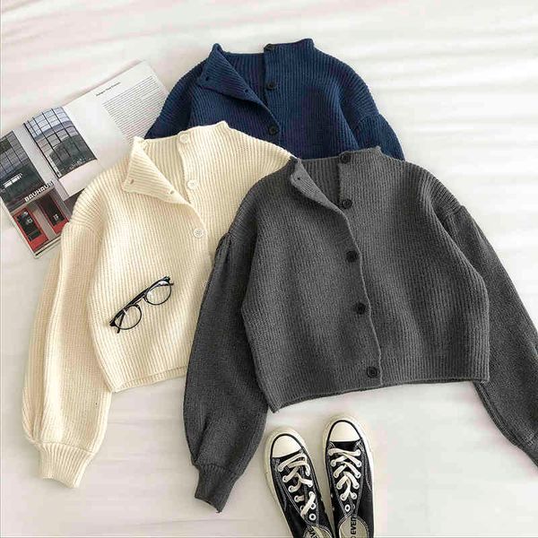 women's knits & tees retro turtleneck single-breasted sweater cardigans autumn korean loose long-sleeved knit cardigans fashion fu, White
women's knits & tees retro turtleneck single-breasted sweater cardigans autumn korean loose long-sleeved knit cardigans fashion fu, White
