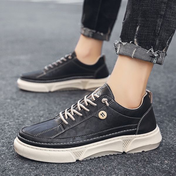 Spring New Fashion Men Casual Shoes PU Leather Lace-up Youth Handsome Trend Leisure Flat Shoes Low Tops Loafers, Black
Spring New Fashion Men Casual Shoes PU Leather Lace-up Youth Handsome Trend Leisure Flat Shoes Low Tops Loafers, Black