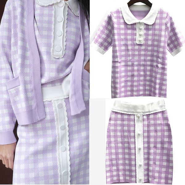 dsigners fadan sweater family zaoguan spring and summer new purple plaid knitted cardigan short small four piece suit, White;black
dsigners fadan sweater family zaoguan spring and summer new purple plaid knitted cardigan short small four piece suit, White;black
